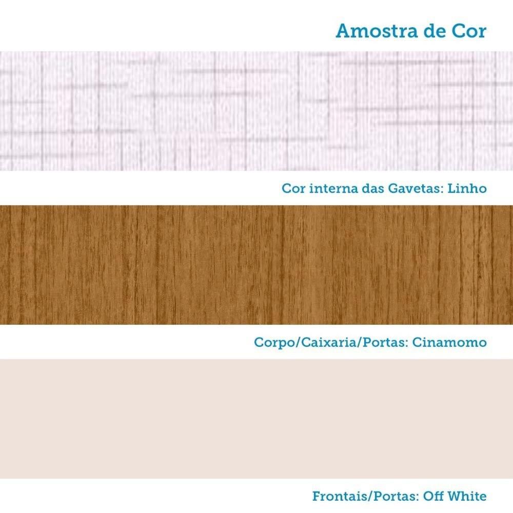 Guarda-roupa Casal 230,10cm 6 Portas Ripado 6 Gavetas 100% Mdf Magnólia Cinamomo/Off White
