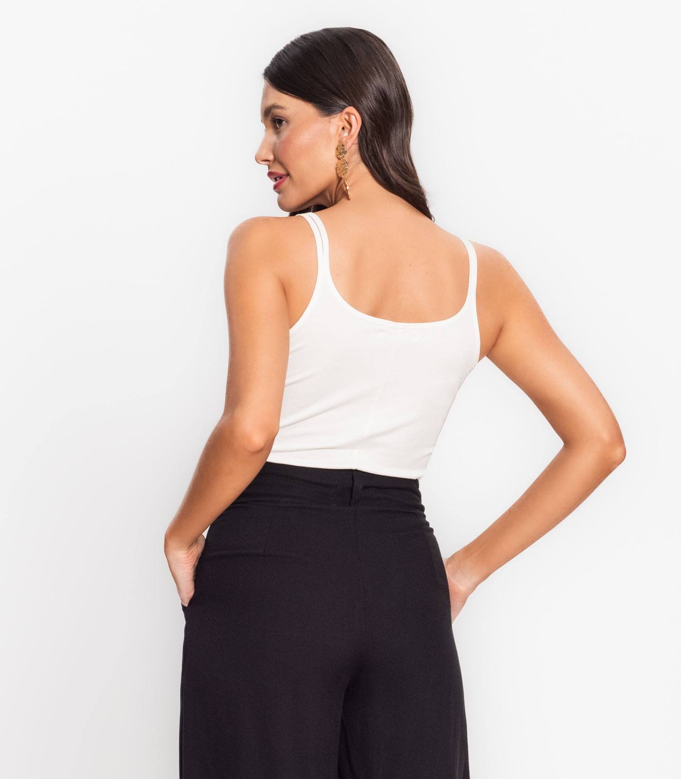 Blusa De Alça Feminina Viscose Endless Bege G