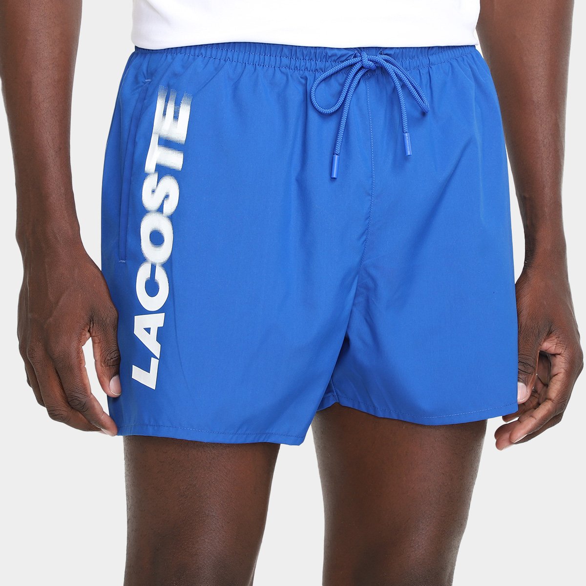 Miniatura Short de Banho Lacoste Estampa Tafetá Masculino Azul Royal - G
