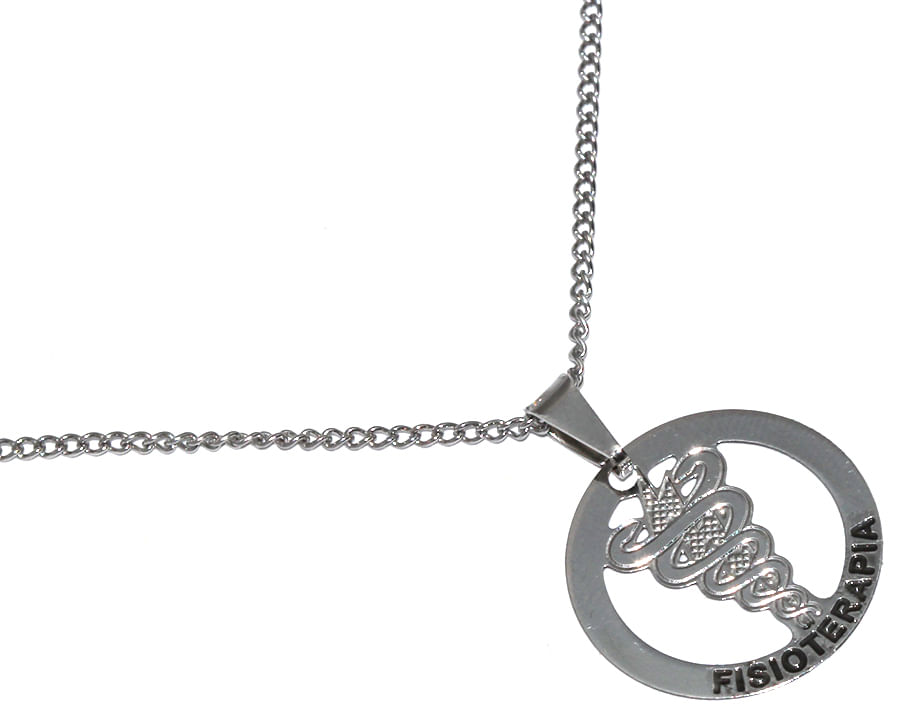 Miniatura Colar Cordão Minha Profissão Fisioterapia Fisio Inox