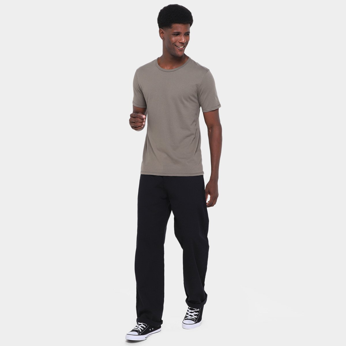 Kit Camiseta Hering C/ 3 Peças Masculina Verde+Bege - G