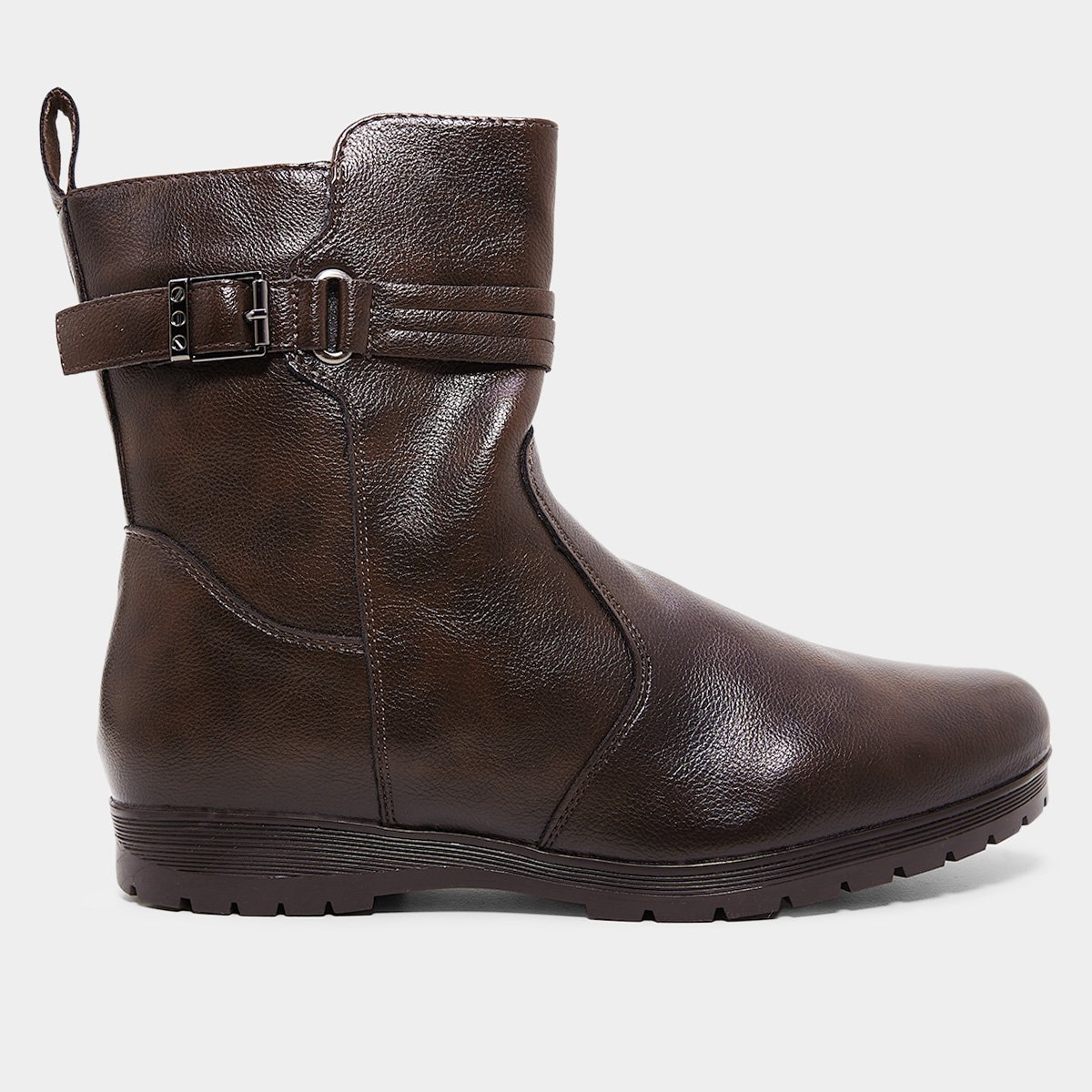 Miniatura Bota Mooncity Rasteira Cano Curto Feminina Marrom - 35