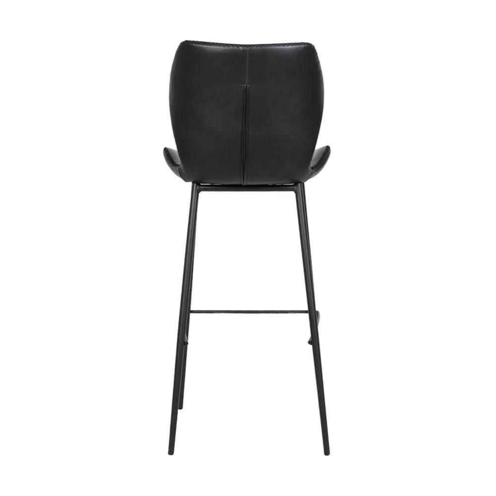 Kit 5 Banquetas Alta Com Encosto Para Bancada Cozinha Penha R02 Sintético Preto - Mpozenato