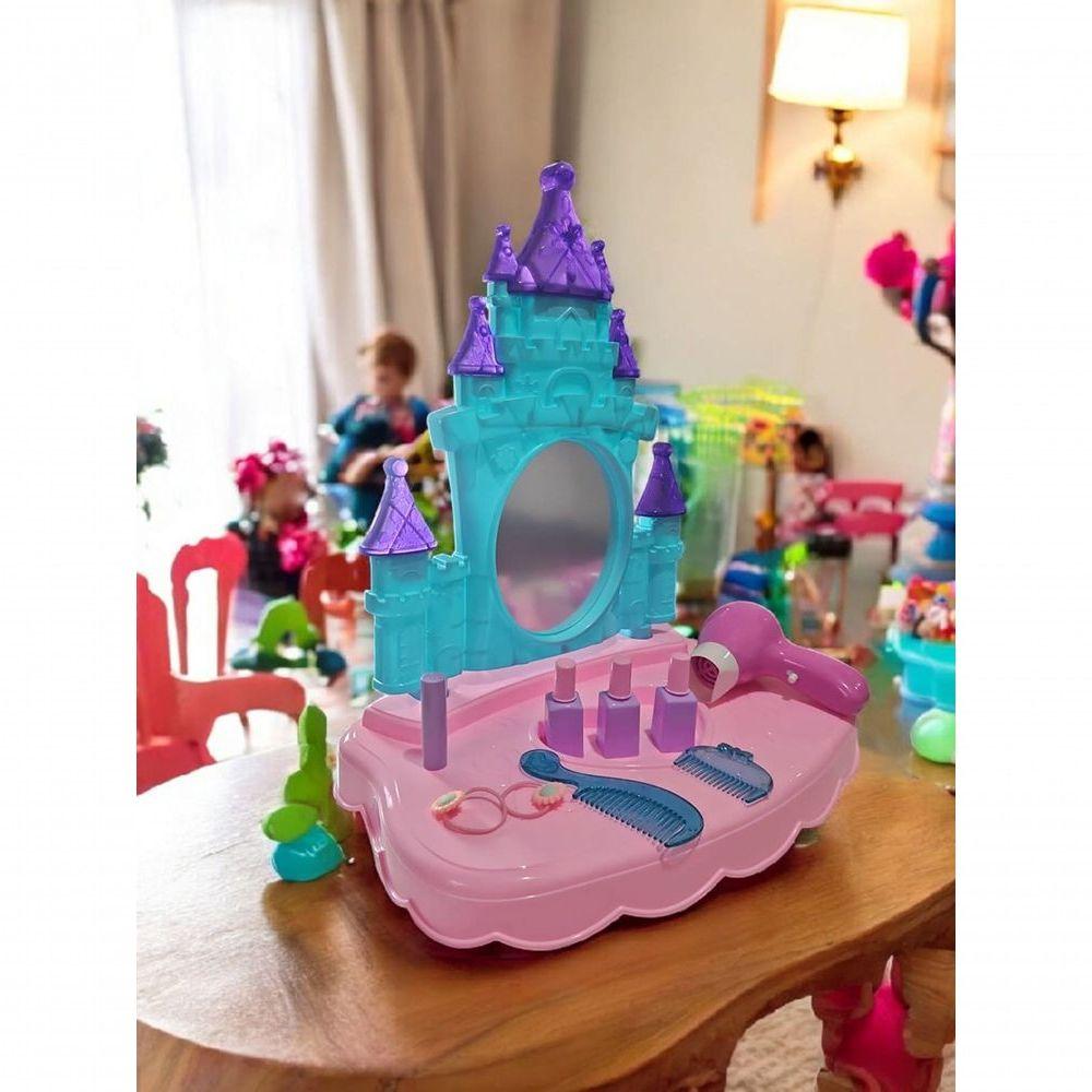 Miniatura Penteadeira Infantil Encantada Compacta Brinquedo Acessórios