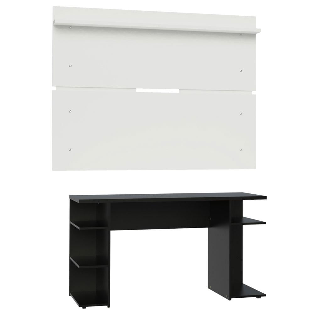 Miniatura Mesa para Computador Gamer e Painel TV Madesa - Preto/Branco Preto/Branco