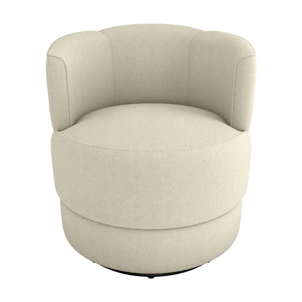 Miniatura Poltrona Decorativa Giratória Base De Ferro Marselha Matrix Boucle Bege