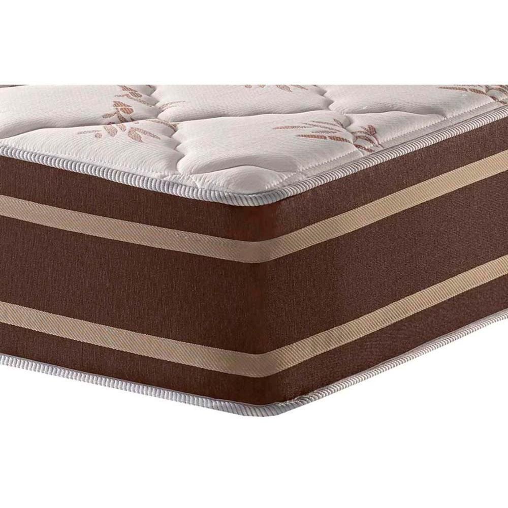 Cama Box Queen: Colchão Molas Anjos Superlastic Duo Sono + Base Crc Courano Brown(158x198)
