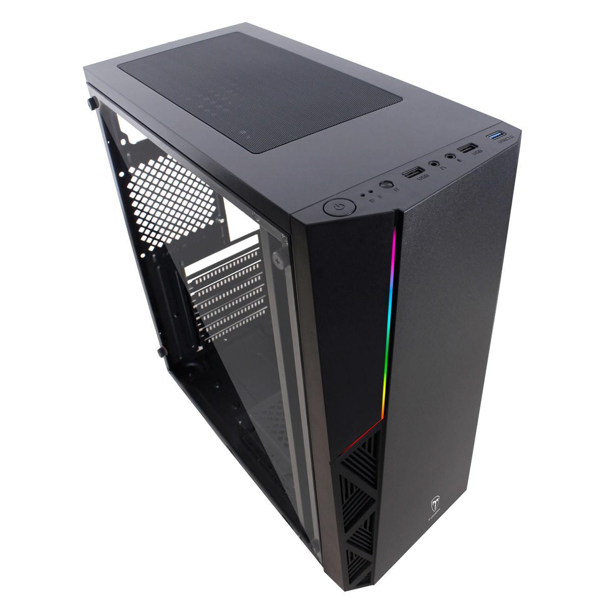 Miniatura Gabinete Gamer T-Dagger P02B Rgb Preto Black Mid Tgc-P02B Gabinete para computador - Ventilação, filtro de poeira - Gamer