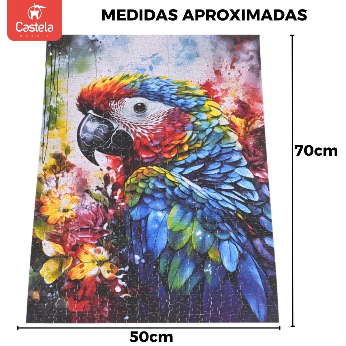 Quebra-Cabeça De 1000 Peças Papagaio Colorido Animal Castela