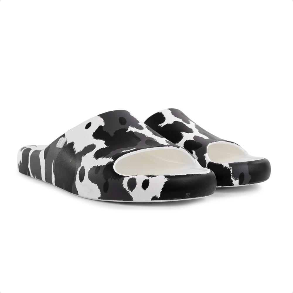 Miniatura Chinelo Slide Melissa Free Print Feminina Branco / Preto - 33/34