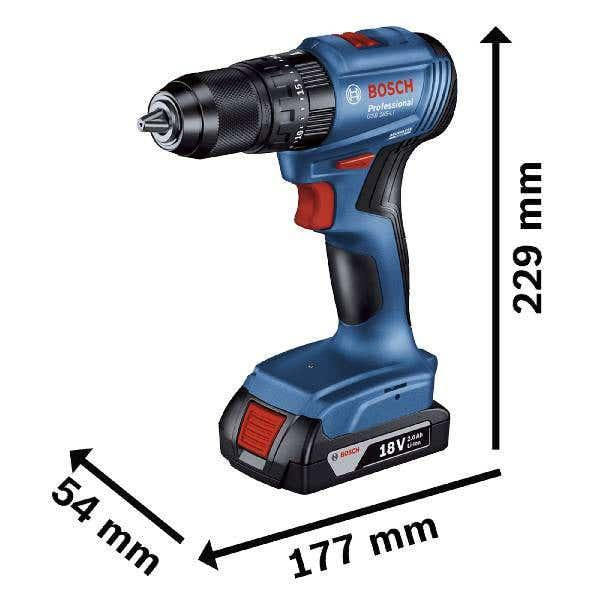 Miniatura Parafusadeira Furadeira 18v Impacto GSB185-LI BOSCH + Brocas Bivolt