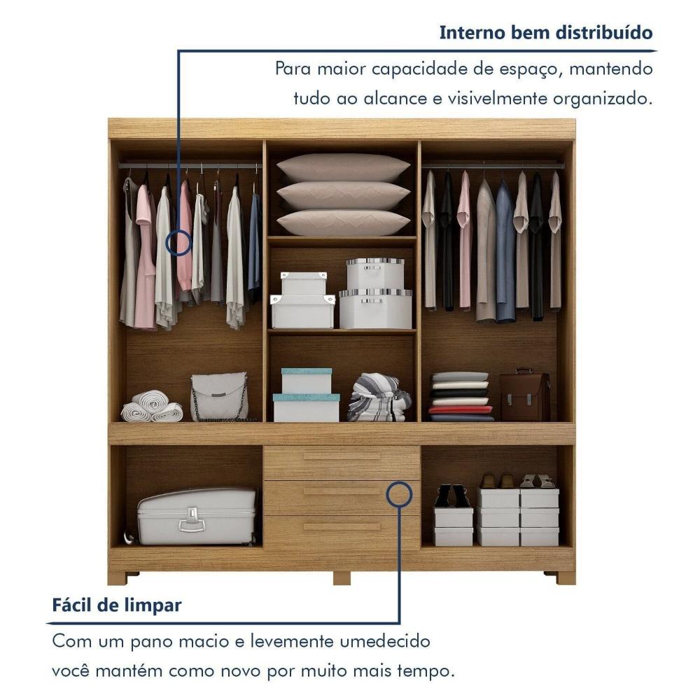 Guarda-roupa Casal 10 Portas 100% Mdf Lucca Cinamomo/Off White