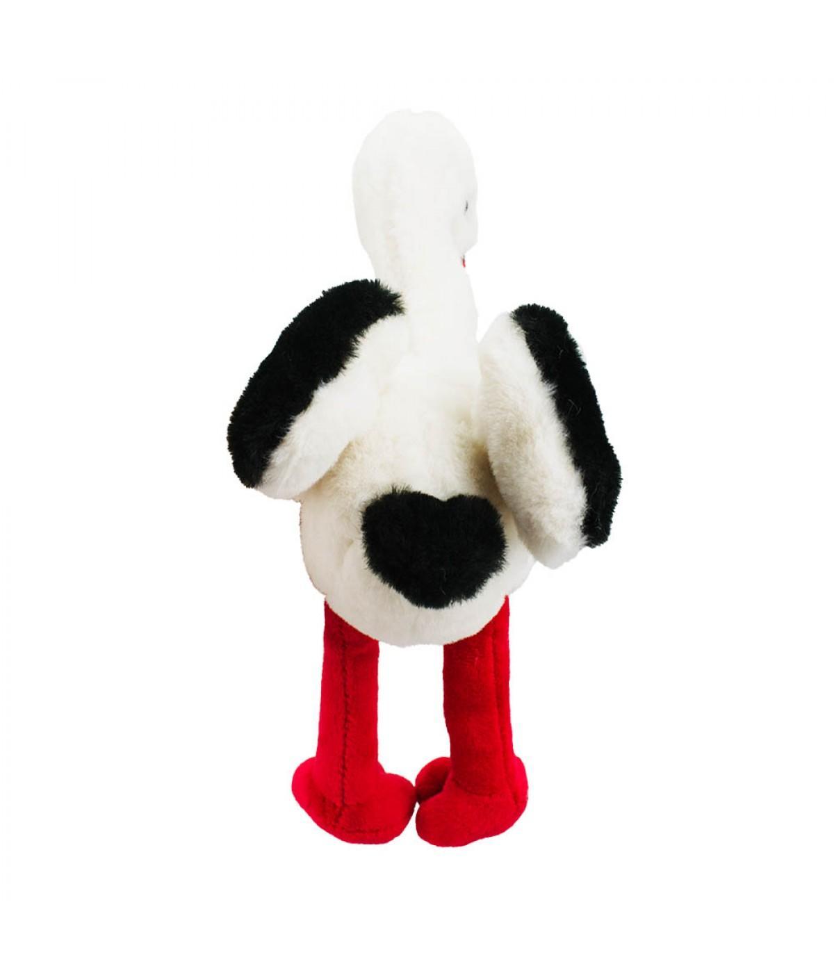 Miniatura Cegonha Bico Patas Vermelhas 24Cm - Pelúcia