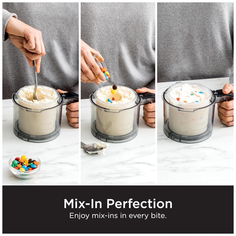 Ninja CREAMi Ice Cream Maker para Gelato, Adicionais, Milkshakes, Sorvete, Tigelas de Smoothie, 7 Programas com um Toque, com 2 Recipientes de 500ml