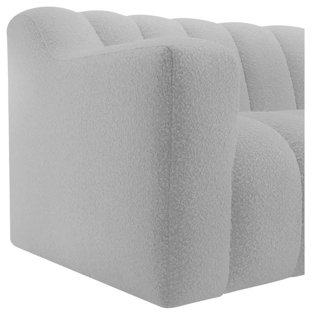 Kit 1 Sofá 150cm 2 Poltrona Luxo Recepção Sala Elegance Linho Cinza Claro