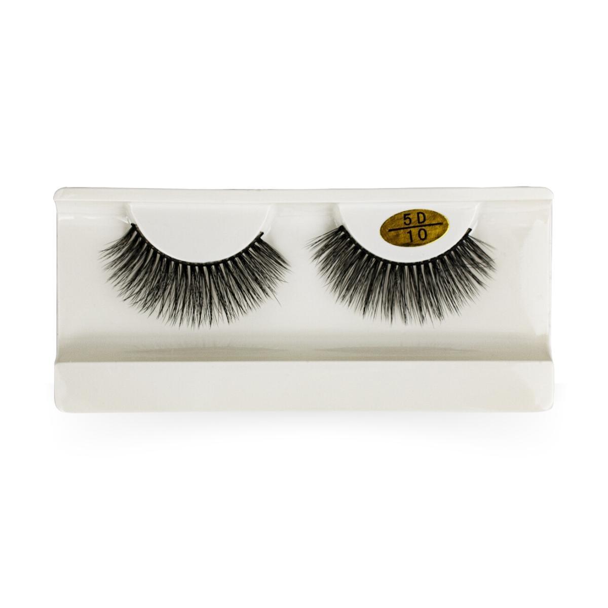 Miniatura Par Cílios Postiços 5D Olhos Curvados Longos Volumosos 14Mm