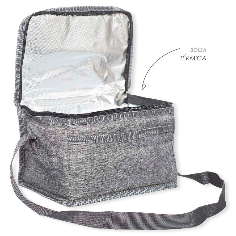 Miniatura Bolsa Térmica Porta Marmita 4L Cinza | Conserva Refeições
