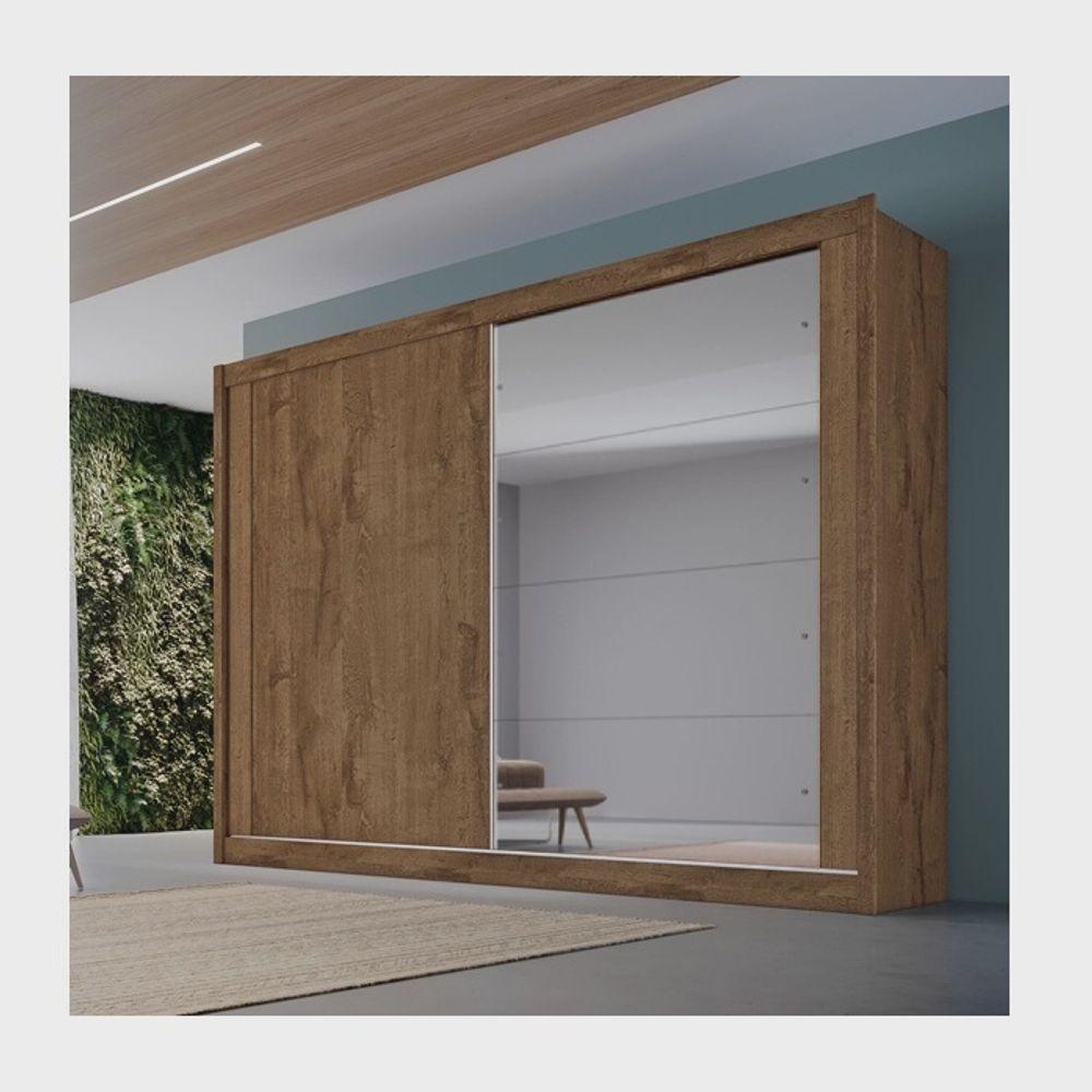 Miniatura Guarda Roupa De Casal Com Espelho Creta 2pts Brauna Off White - Móveis Europa