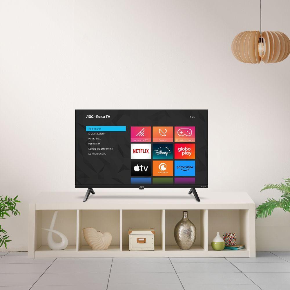 Smart TV AOC Roku 32 DLED HD Dolby Audio 32S5045/78G Preto Bivolt