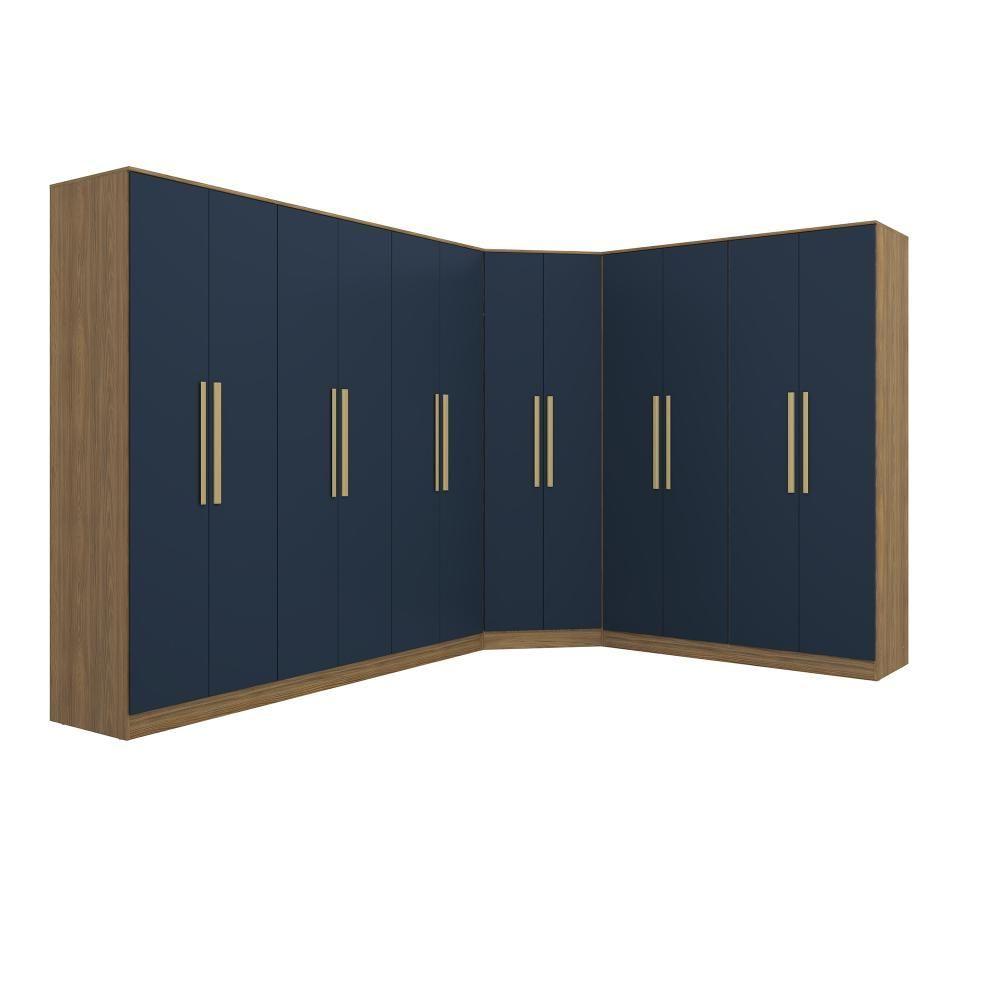 Miniatura Quarto Modulado Kappesberg Adapt Nogueira-azul Profundo 12 Portas 342cm X 263cm