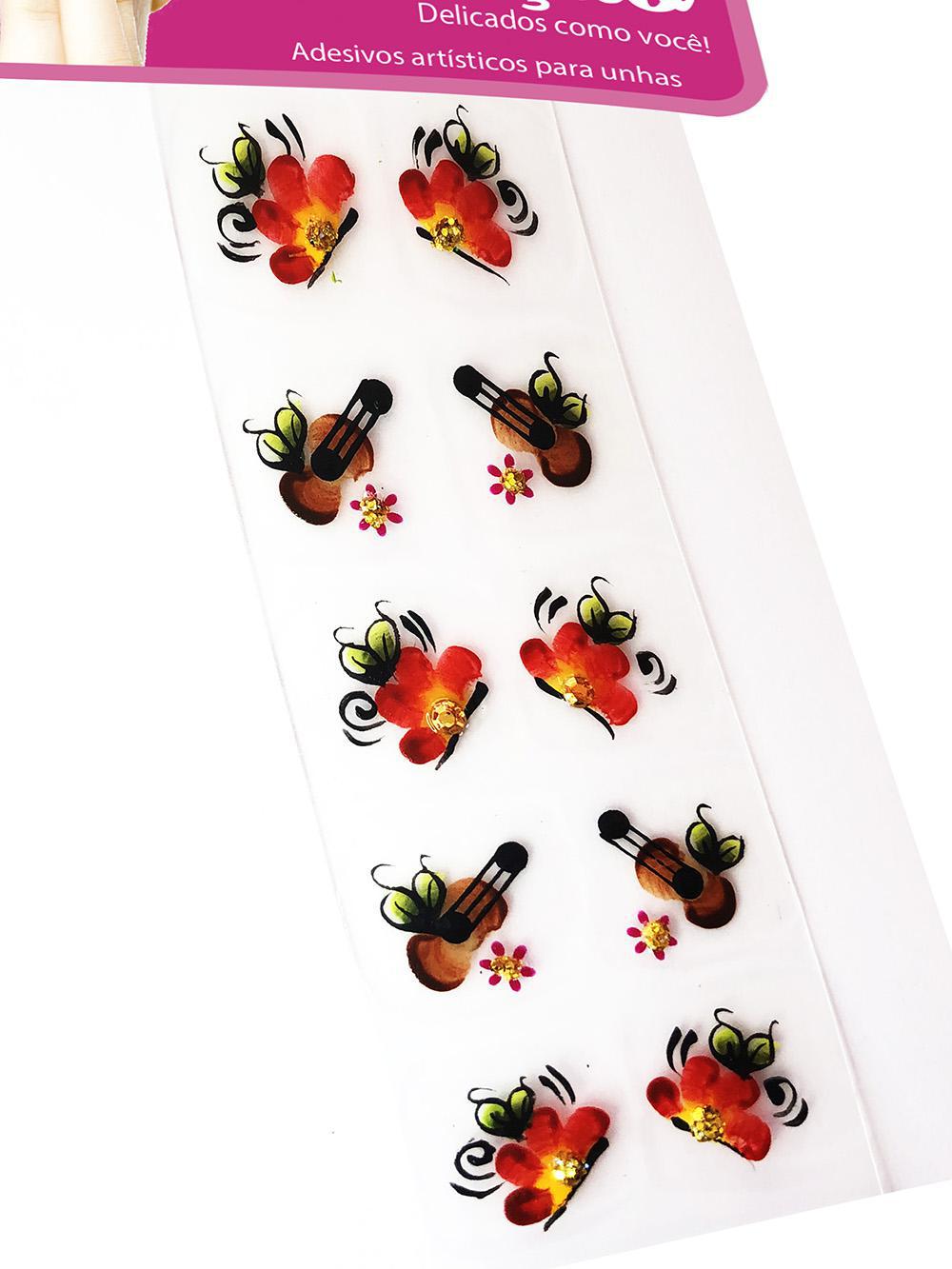 Miniatura Kit 50 Adesivos Para Unhas Arte Sedução, 100% Artesanal
