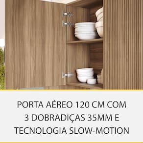 Miniatura Cozinha Completa Nesher Paris 5 Peças 270cm MDF 15mm Verde e Nature