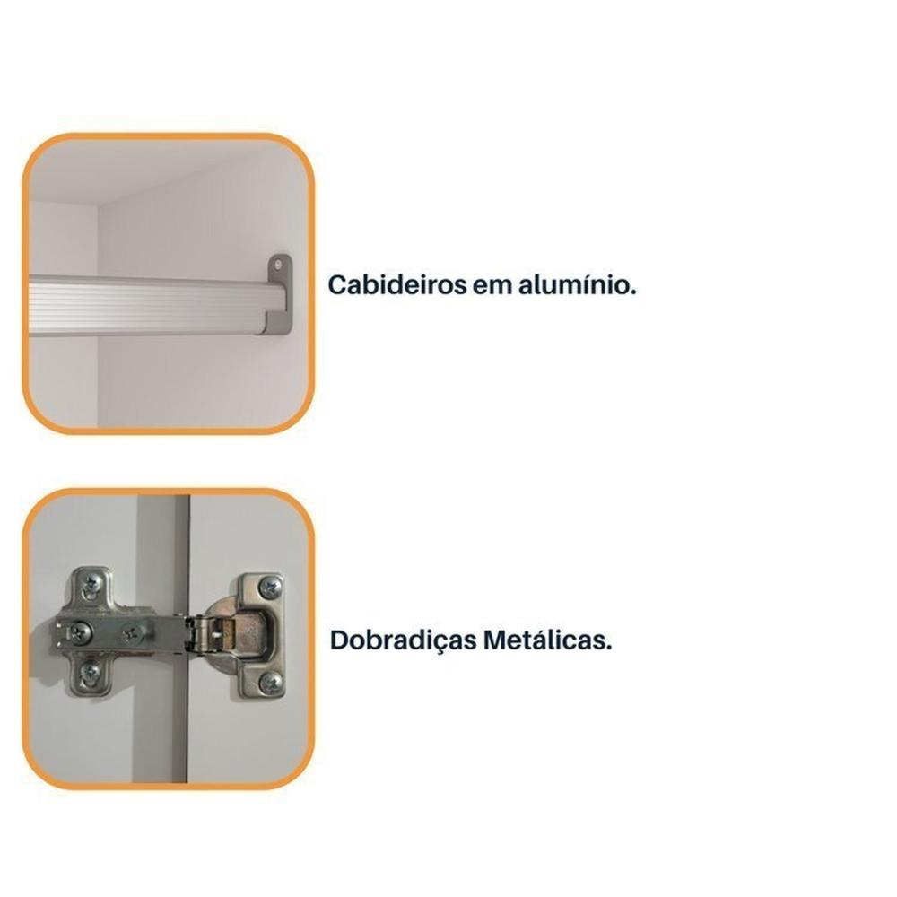 Guarda-Roupa 6 Portas Portugal E Comoda 5 Gavetas Premium Espresso Móveis Branco/Neve