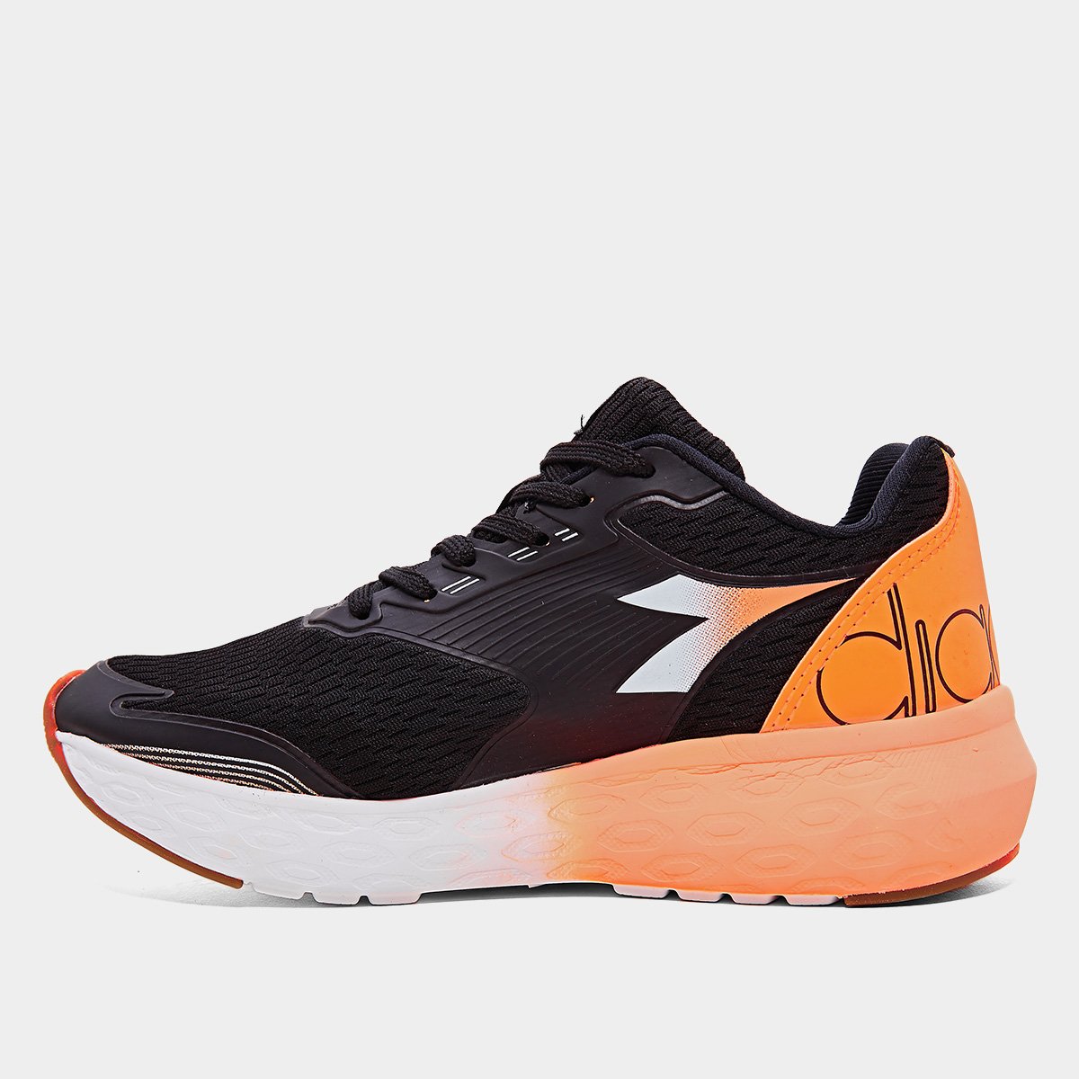 Miniatura Tênis Diadora Vulcano II Feminino Preto+Laranja Escuro - 34