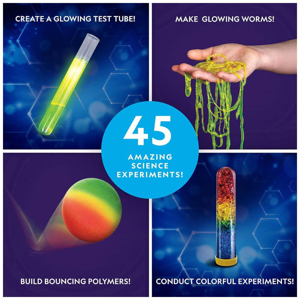 Kit de Química com 45 Experimentos Científicos, Incluindo Crescimento e Reações de Cristais, National Geographic