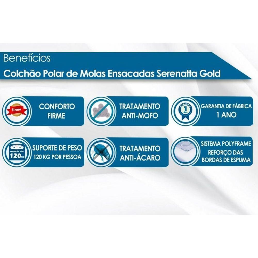 Miniatura Cama Box King: Colchão Molas Masterpocket Ensacadas Polar Serenatta + Base Rústico Black(193X203)