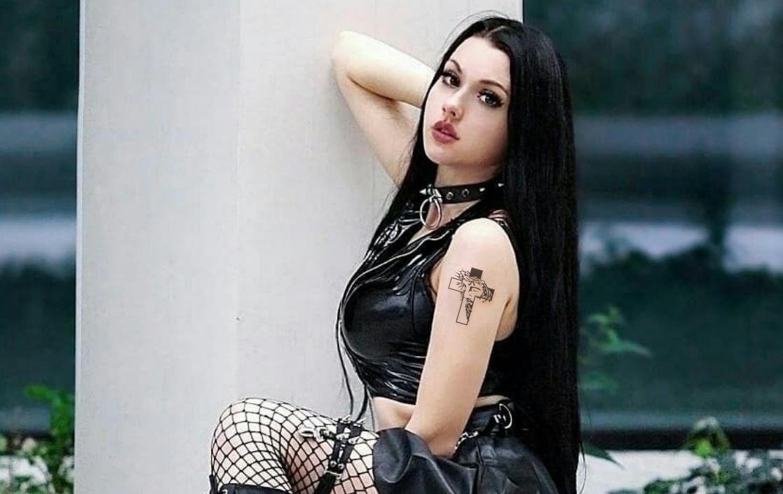 Miniatura Tatuagem Temporária Cristo Cruz Salvador Religiosa 10x6 cm