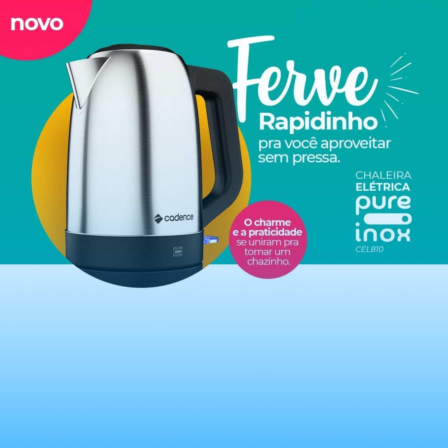 Chaleira Elétrica Automática Inox 1,9L 110V/220V Água Café