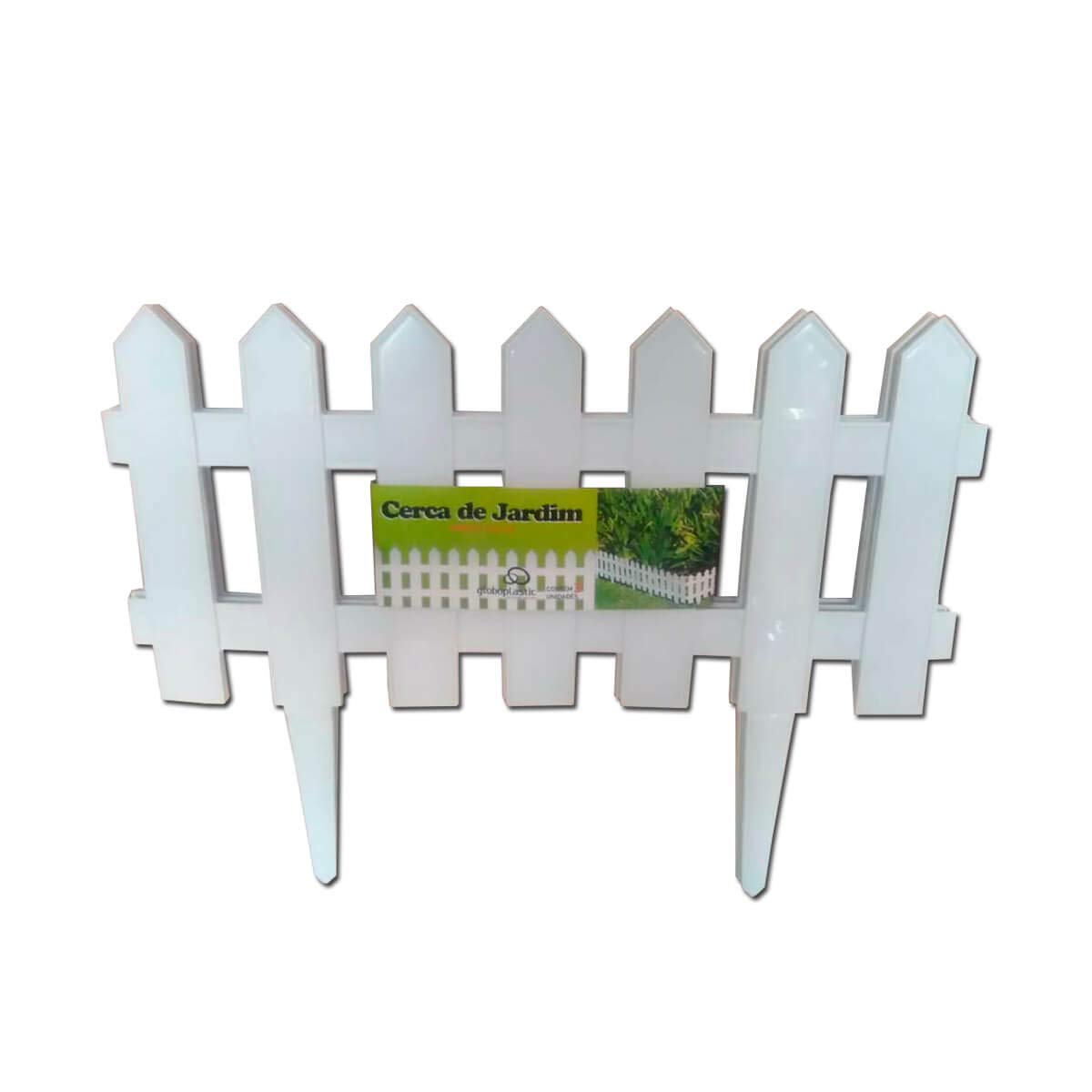 Miniatura Cerca Decorativa Para Jardim De Plastico Branco Com 3 Pecas
