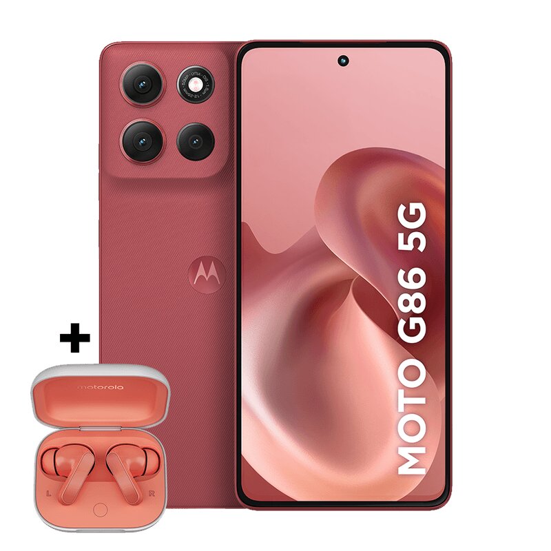 Smartphone Motorola Moto G86 5G 256GB - Vermelho, 24GB (8GB RAM+16GB Ram Boost), Câmera 50MP, Tela 6,7" Edição Especial com Fone Moto Buds