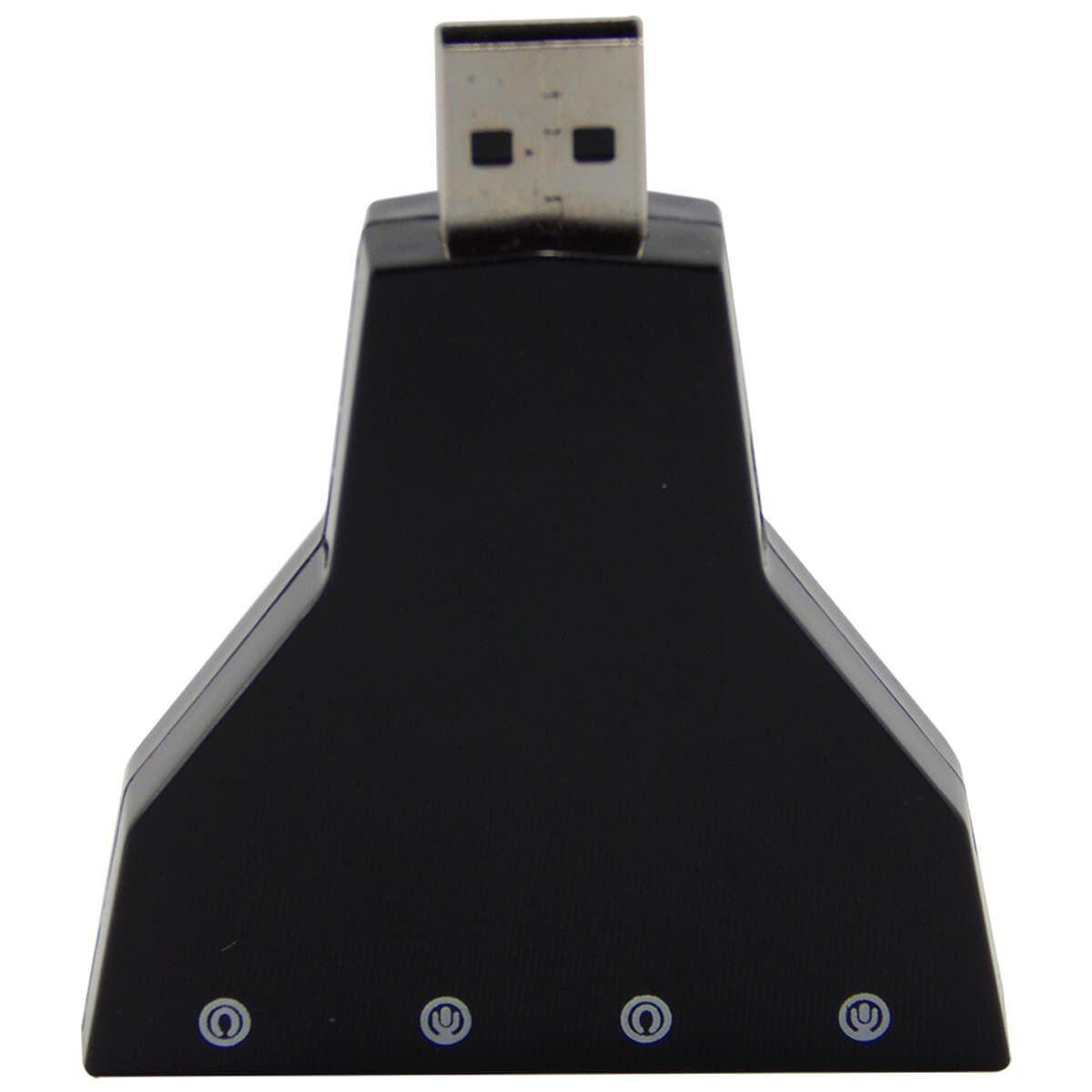 Miniatura Placa De Som 7.1 Usb Audio Pre Escuta canal Virtual HBT65 Windows - Placa de som - Usb
