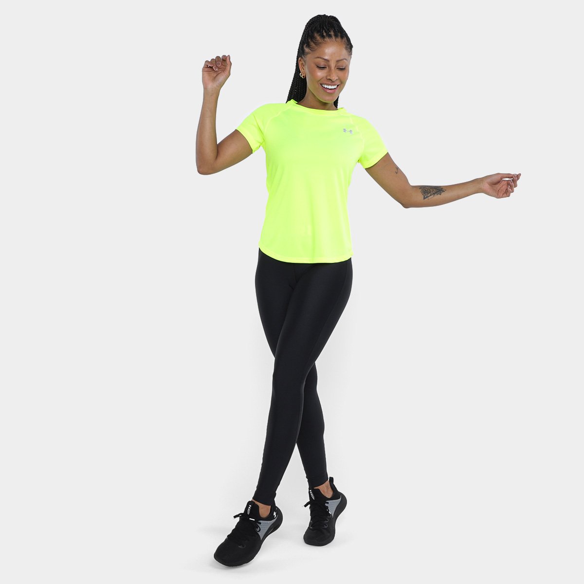 Miniatura Camiseta Under Armour Speed Stride Feminina Verde Limão - G
