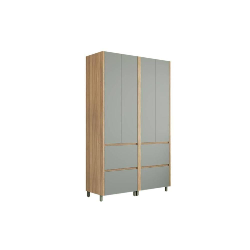 Armário Multiuso Lavanderia Rainha C- 4 Portas E 4 Gavetas 140cm Nature-verde - Nesher