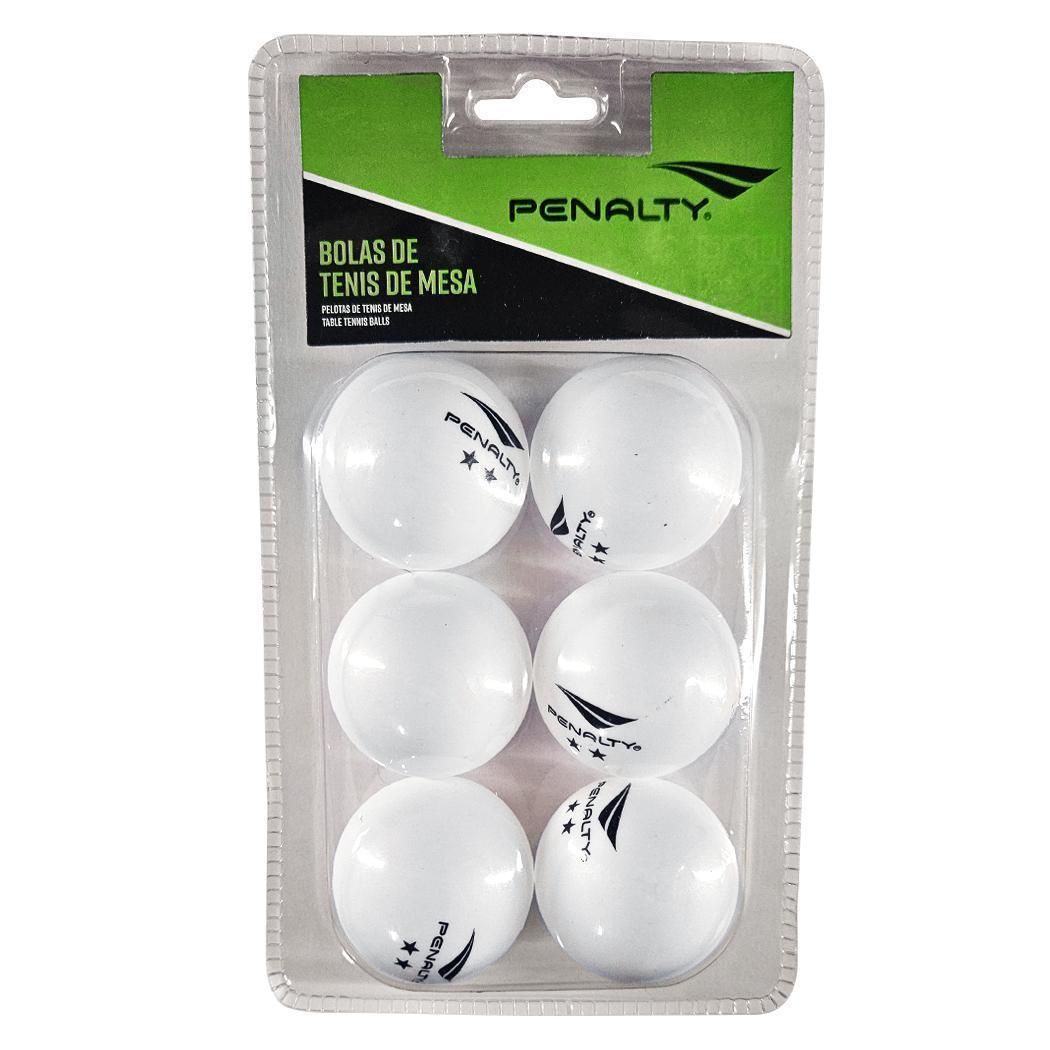 Miniatura Kit 6 Bolas Ping Pong Tênis De Mesa Penalty Oficial Branco