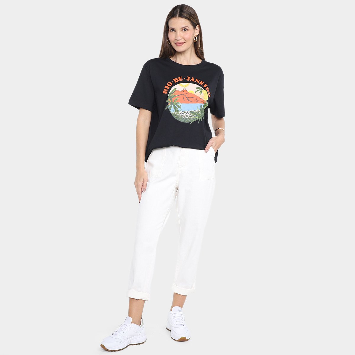 Miniatura Camiseta Farm Rio De Janeiro Feminina Preto - G