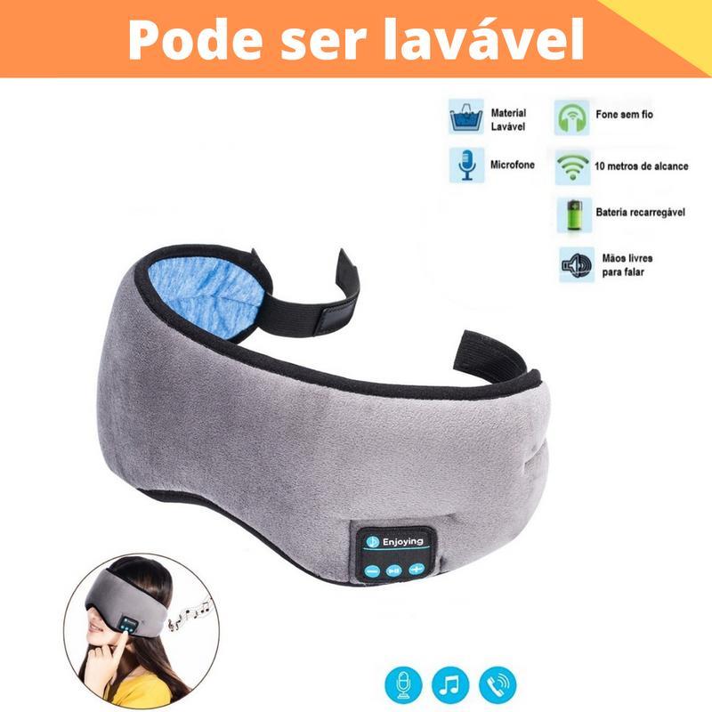 Miniatura Máscara Tapa Olho Dormir Bluetooth Fone Embutido Tecido