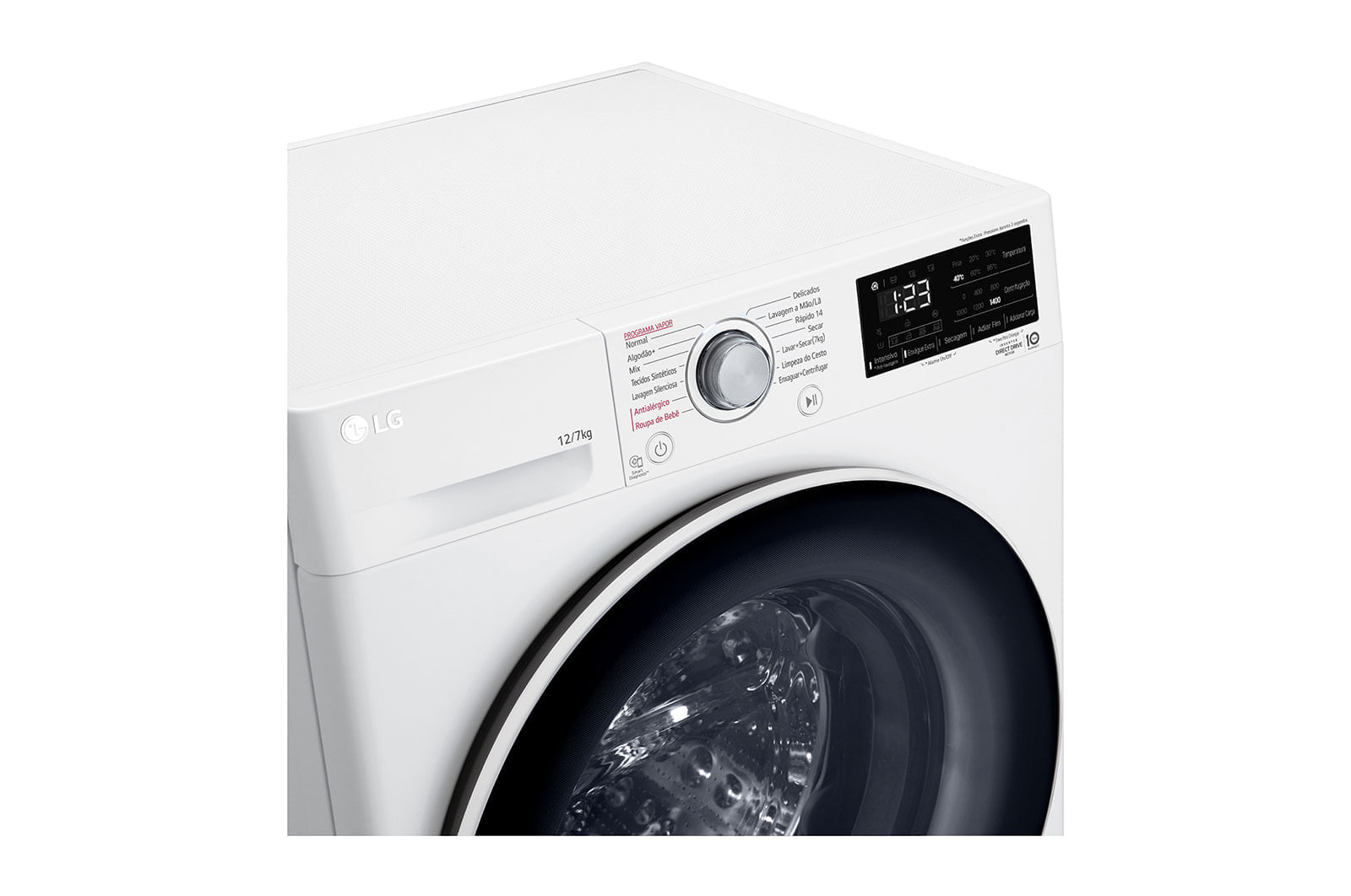 Lava e Seca LG VC5 12kg Branca com Inteligência Artificial AIDD™ (CV3012WC5A) - 220v