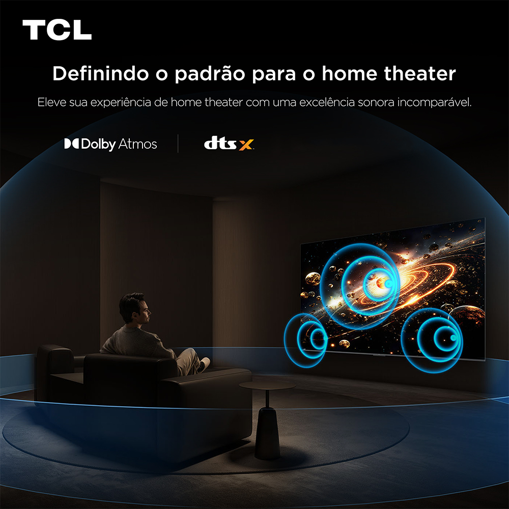 Smart TV TCL 50" QD-Mini LED 4K Android TV WiFi Bluetooth 3 HDMI Google TV 60 Hz HDR10+ 50C6KS