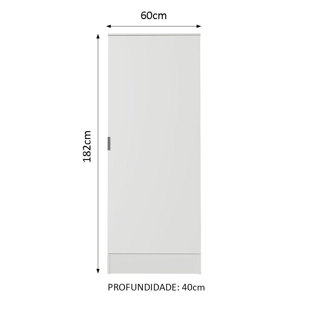 Miniatura Armário Multiuso 60 cm 1 porta Branco Madesa Branco