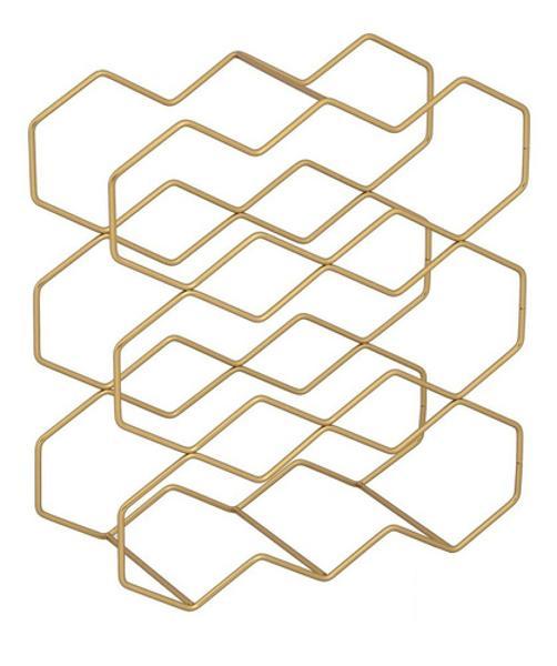 Miniatura Suporte Para Vinhos De Metal - Dourado - 9 Garrafas