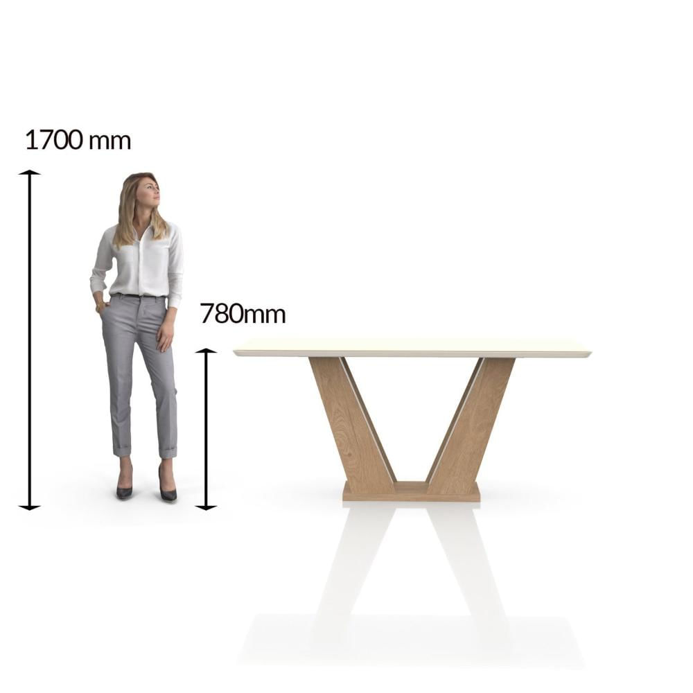 Miniatura Conjunto Sala de Jantar 6 Lugares Mesa Noruega e Cadeira Montana Tecido A40 Móveis Meneghetti Inovata