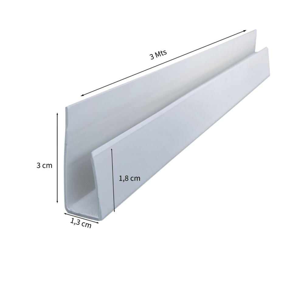 Miniatura Acabamento Perfil "U" para Forro PVC 5 Peça(s) - Branco Gelo