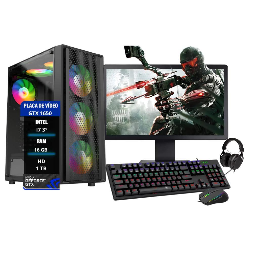 Miniatura Pc Gamer Completo I7 3 Gtx 1650 Ram 16Gb Hd 1Tb Ssd 120Gb