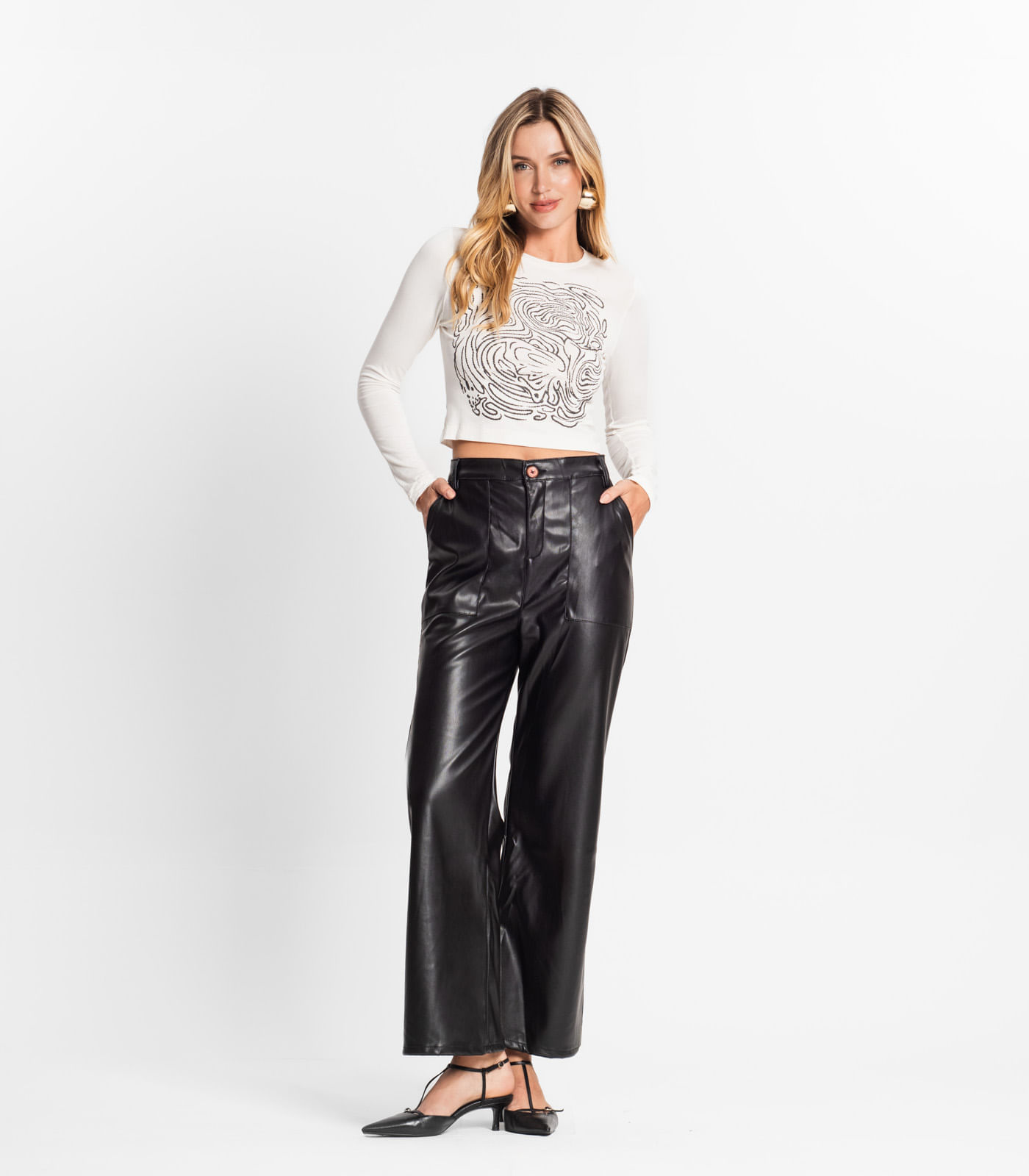 Miniatura Calça Pantalona Feminina Endless Preto 34