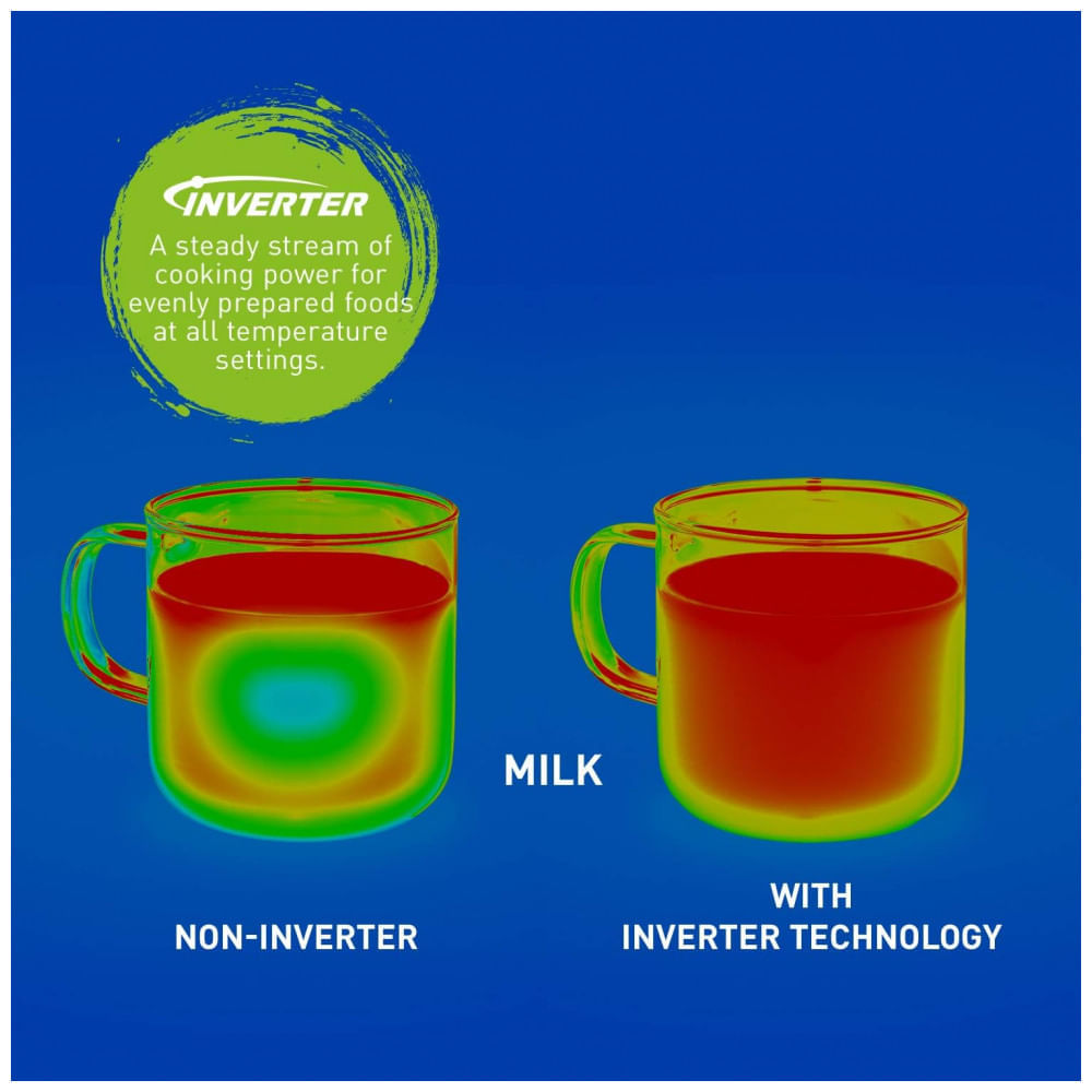 Miniatura Micro Ondas de Bancada em Aço Inoxidável 33L com 14 Programas com Tecnologia Inverter, 110V 1200W, Panasonic SN686S, P...