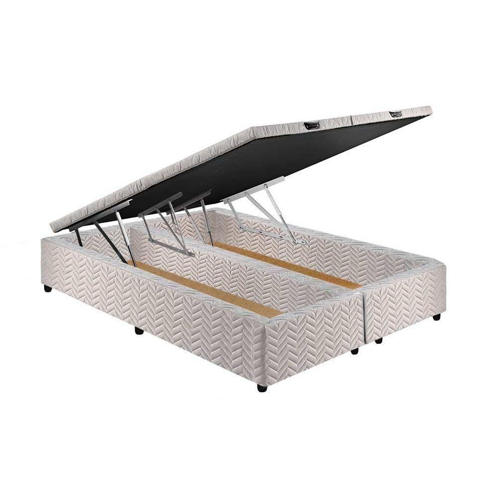 Miniatura Cama Box Baú Queen Universal Rústico White (158x198x36) - Paropas